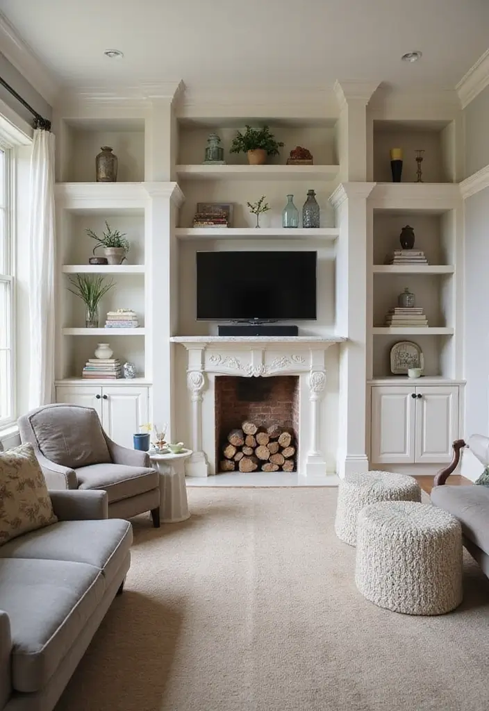 29 Living Room Open Concept Ideas That Feel Connected and Modern - 25. Custom Built-Ins