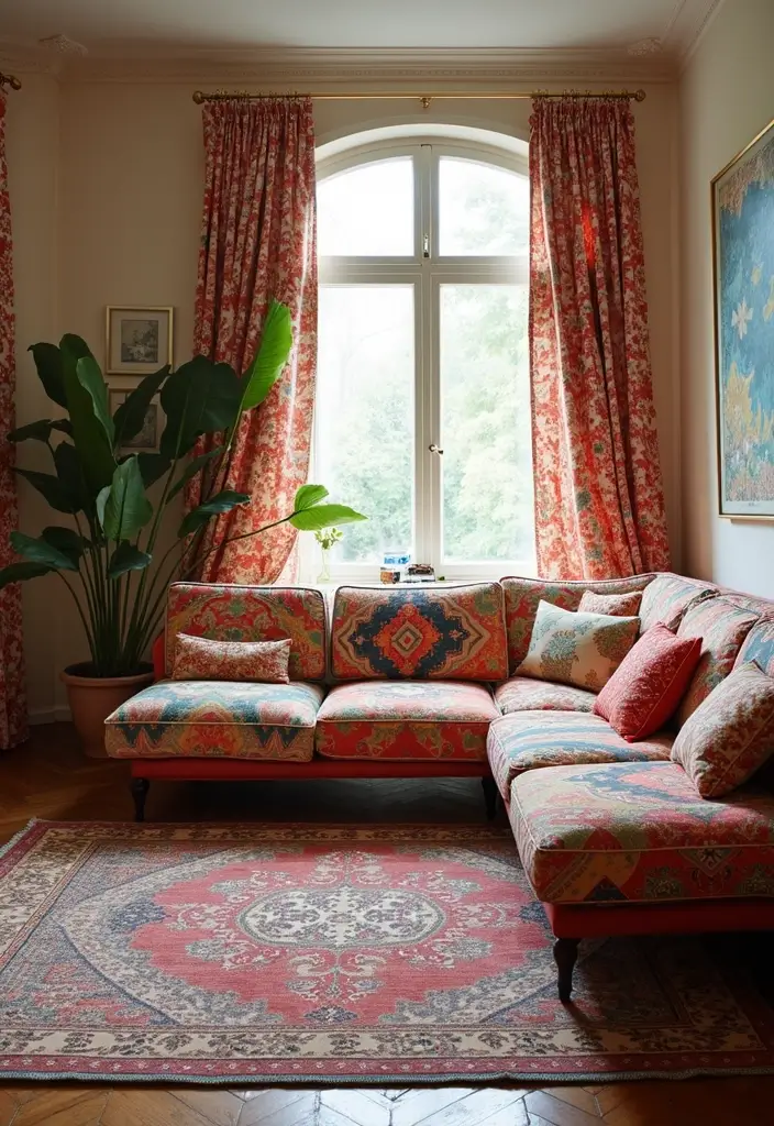 29 Living Room Open Concept Ideas That Feel Connected and Modern - 27. Mixing Patterns