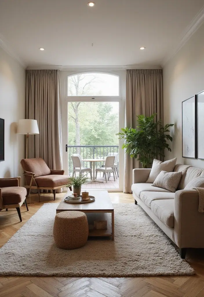 29 Living Room Open Concept Ideas That Feel Connected and Modern - 5. Create Zones with Furniture Arrangement