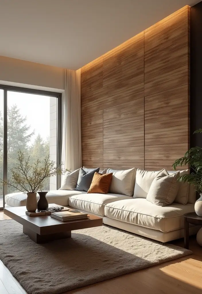 29 Living Room Photoshoot Ideas That Capture Cozy Vibes - 17. Textured Wall Treatments