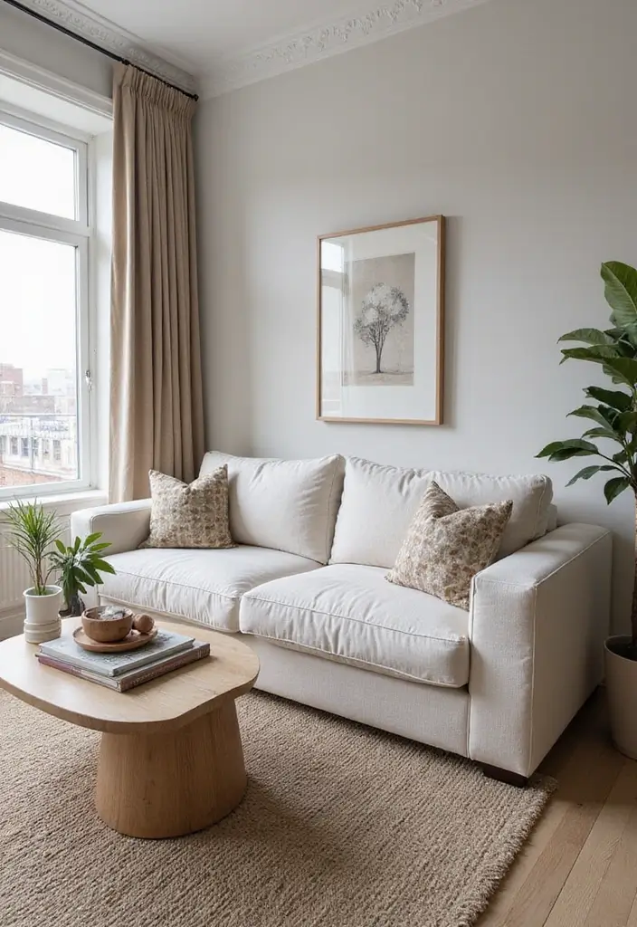 29 Living Room Photoshoot Ideas That Capture Cozy Vibes - 22. Play with Scale and Proportion