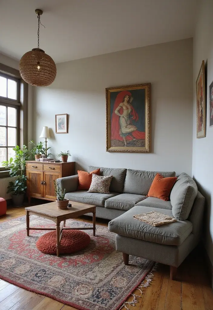 29 Living Room Photoshoot Ideas That Capture Cozy Vibes - 24. Combining Old and New