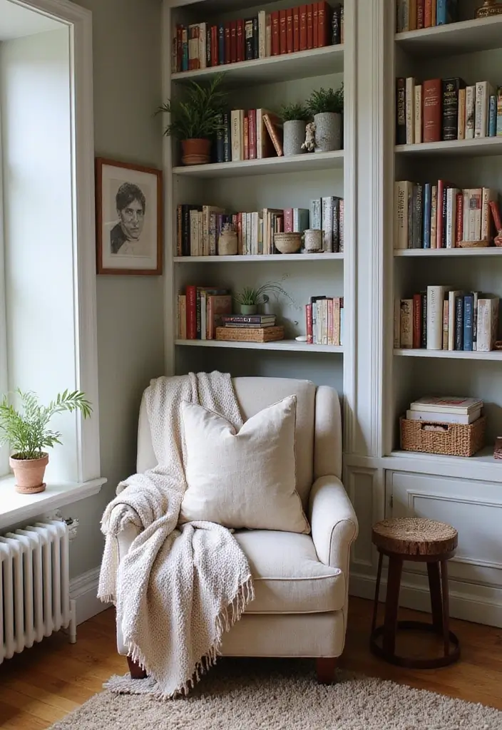 29 Living Room Photoshoot Ideas That Capture Cozy Vibes - 7. Cozy Reading Nooks