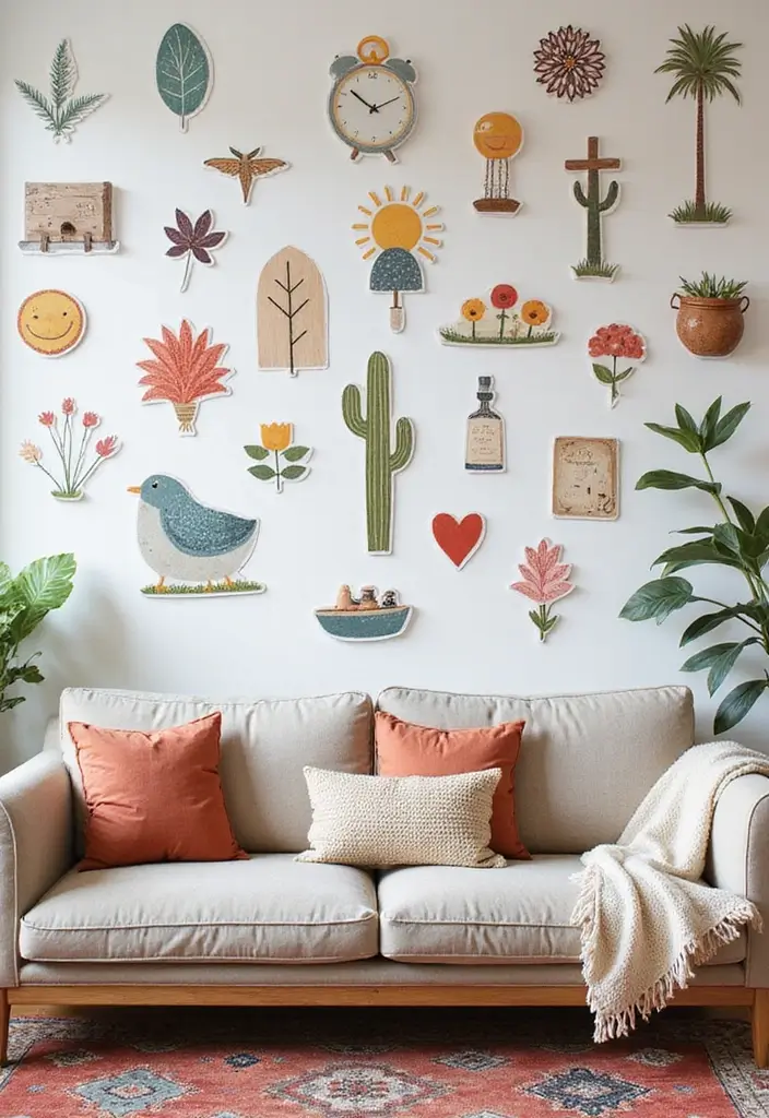 29 Living Room Side Wall Decor Ideas That Add Depth and Charm - 18. Wall Decals and Stickers