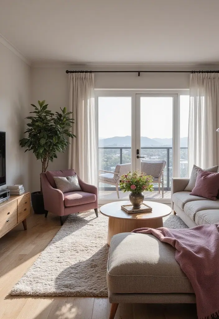 29 Mauve Living Room Ideas That Feel Soft and Sophisticated - 22. Open Concept Flow