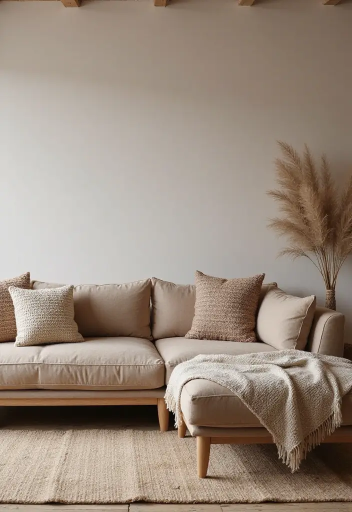 29 Neutral Living Room Ideas That Feel Warm and Balanced - 1. Earthy Tones with Textured Fabrics