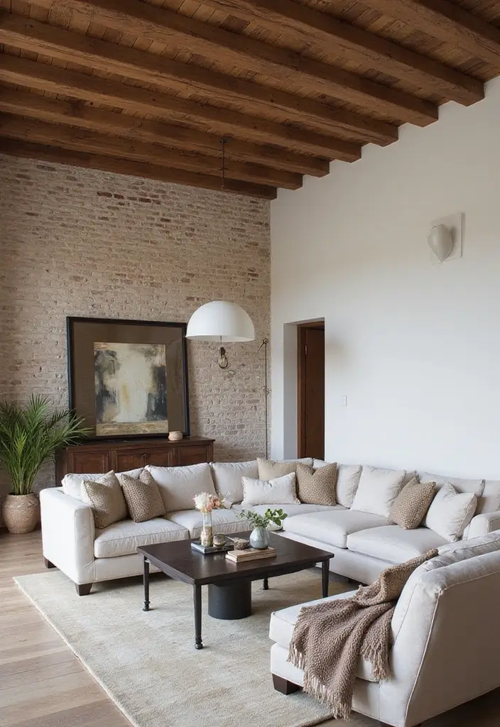 29 Neutral Living Room Ideas That Feel Warm and Balanced - 13. Incorporate Architectural Elements