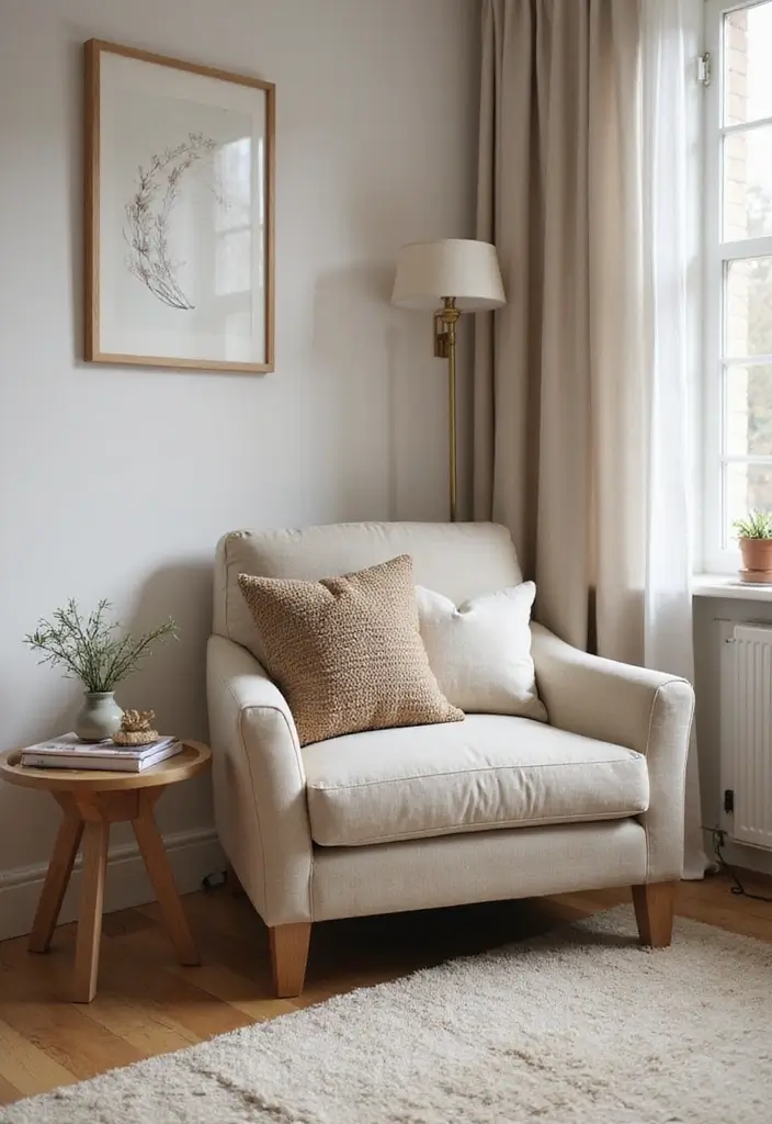 29 Neutral Living Room Ideas That Feel Warm and Balanced - 14. Cozy Nooks