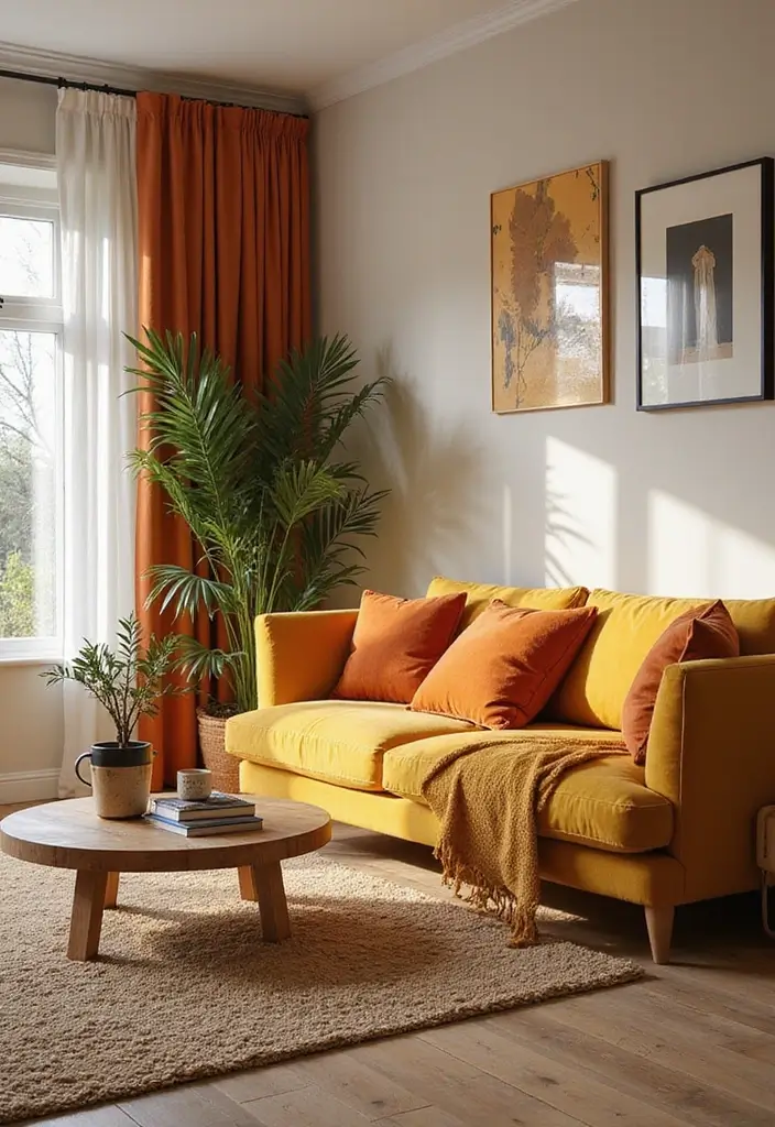 29 Neutral Living Room Ideas That Feel Warm and Balanced - 17. Warm Color Accents