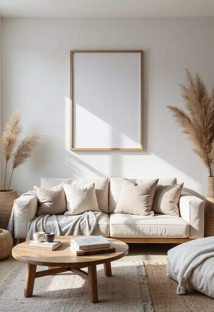 29 Neutral Living Room Ideas That Feel Warm and Balanced - 26. Seasonal Decor Changes