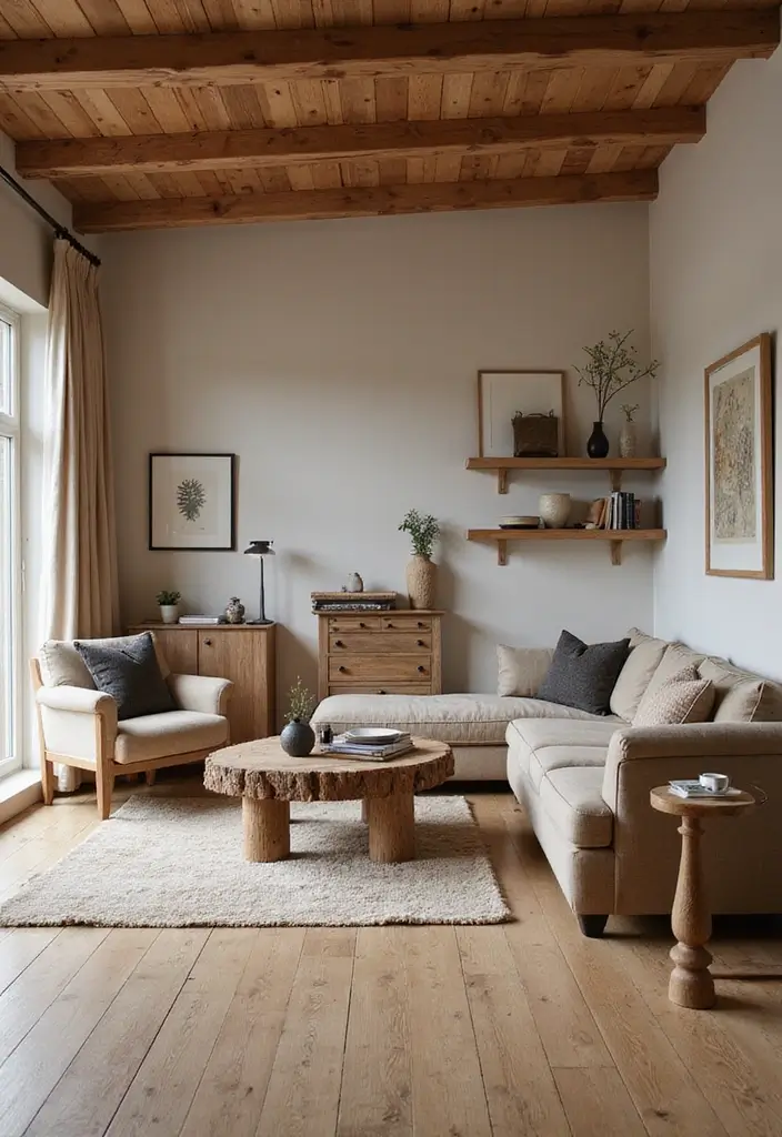 29 Oak Living Room Ideas That Feel Natural and Warm - 13. Choose Oak Furniture with Character