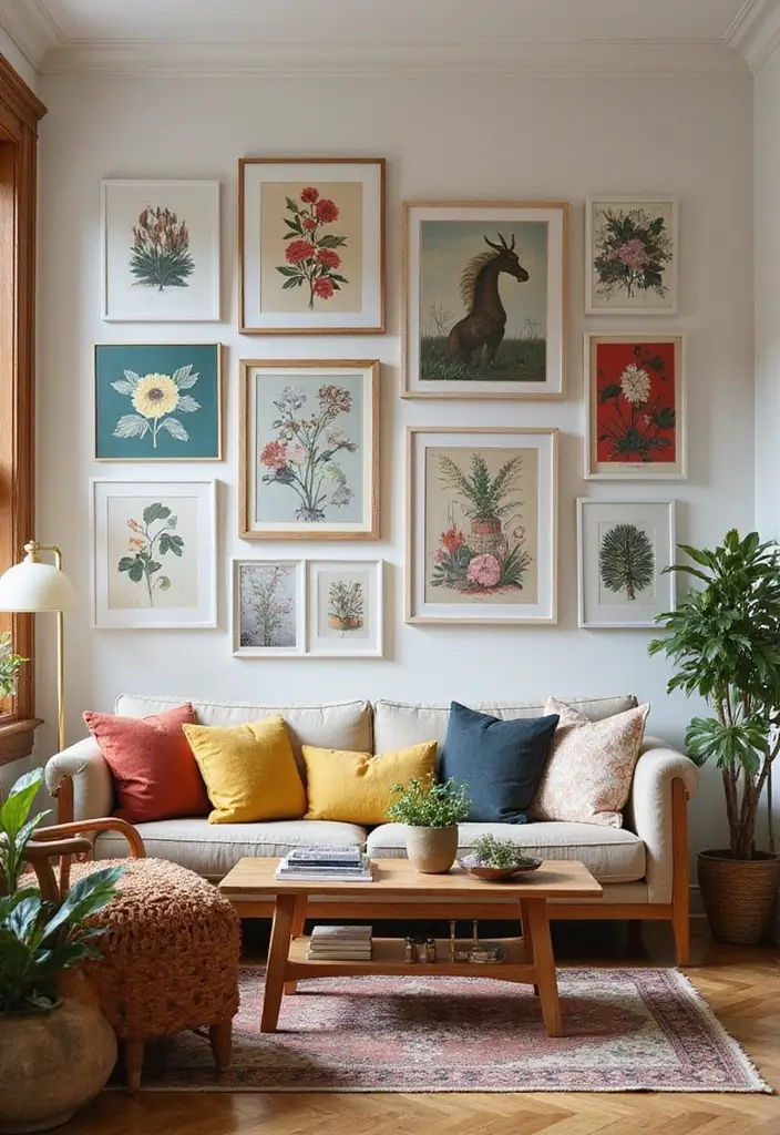 29 Oak Living Room Ideas That Feel Natural and Warm - 24. Accent with Artwork