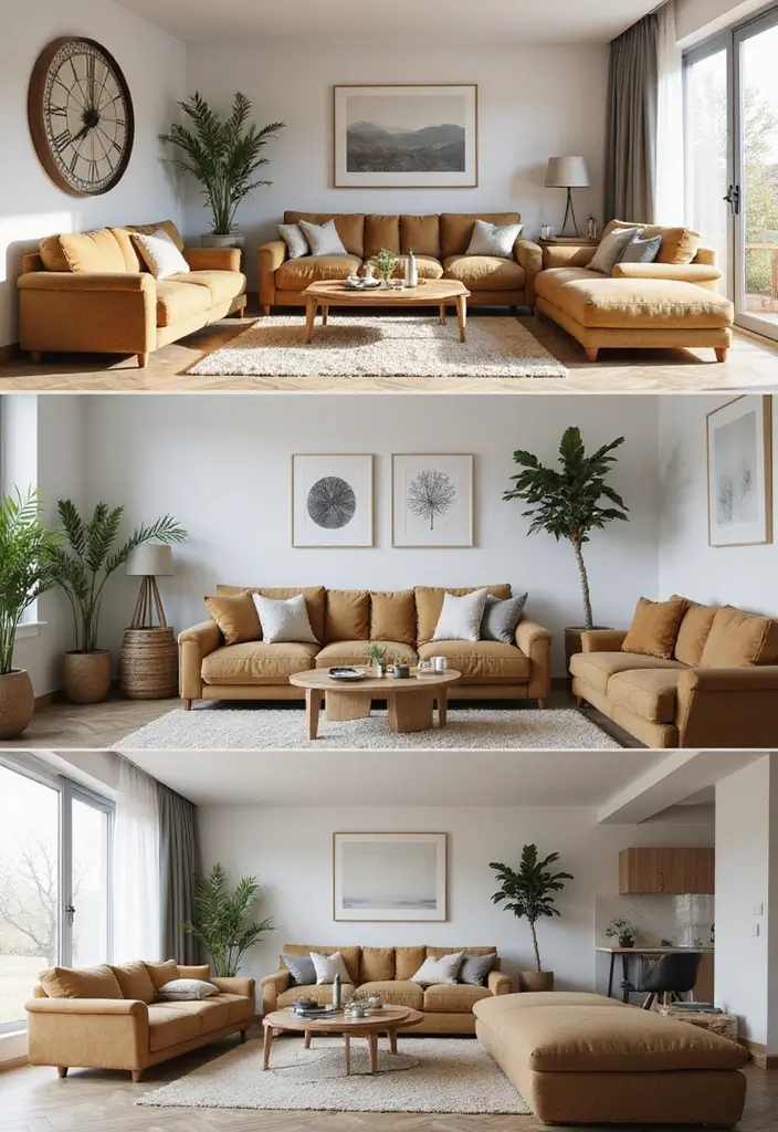 29 Oak Living Room Ideas That Feel Natural and Warm - 28. Explore Different Layouts