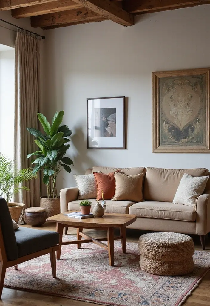 29 Retro Living Room Ideas That Bring Back Vintage Charm - 14. Layering Styles