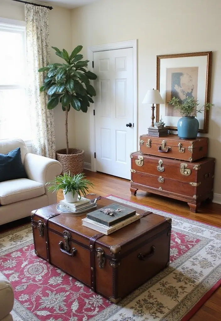 29 Retro Living Room Ideas That Bring Back Vintage Charm - 21. Reimagined Vintage Finds