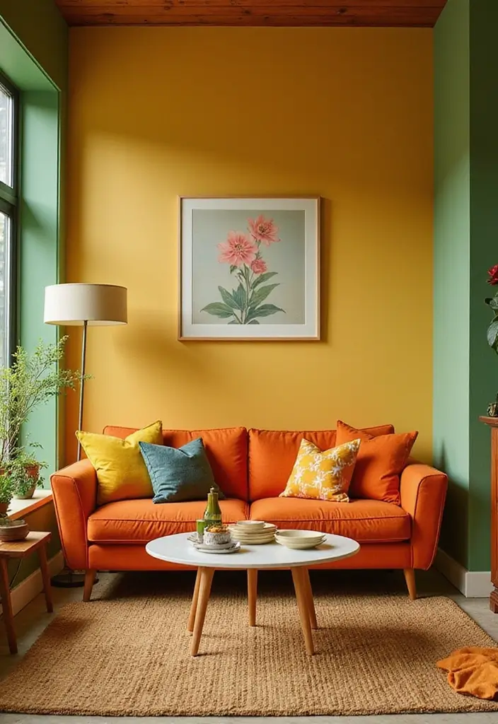 29 Retro Living Room Ideas That Bring Back Vintage Charm - 6. Retro Color Palettes