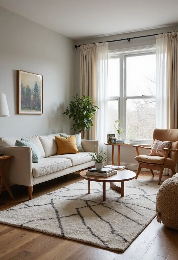 29 Retro Living Room Ideas That Bring Back Vintage Charm - 8. Statement Rugs