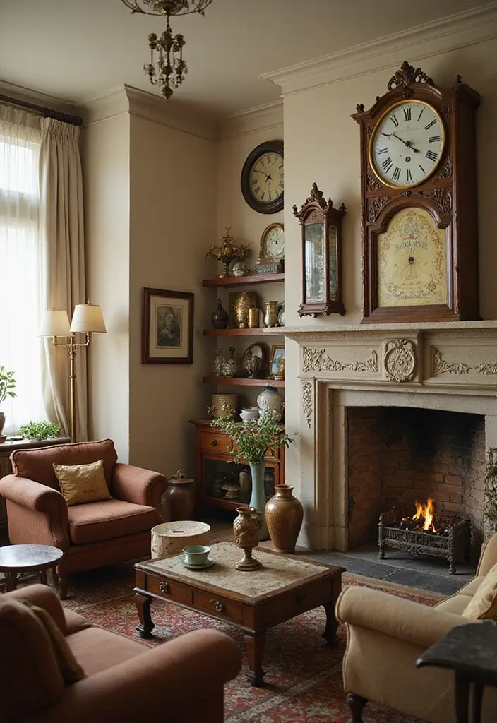 29 Retro Living Room Ideas That Bring Back Vintage Charm - 9. Vintage Accessories