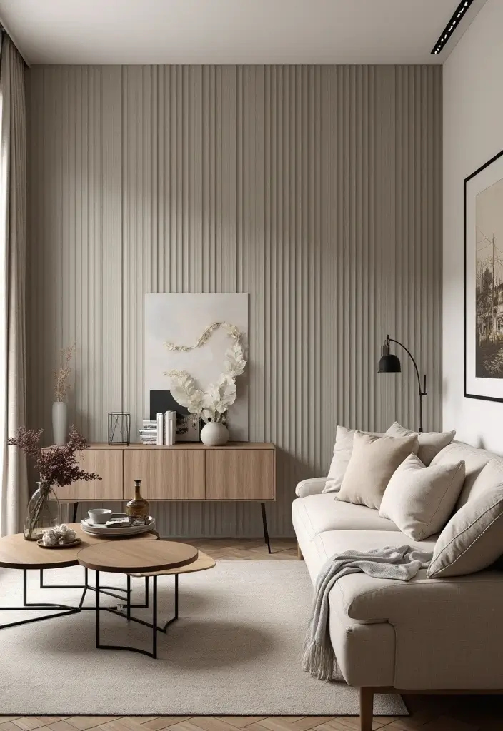 29 Small Living Room Decorating Ideas That Feel Bigger Instantly - 13. Use Vertical Stripes