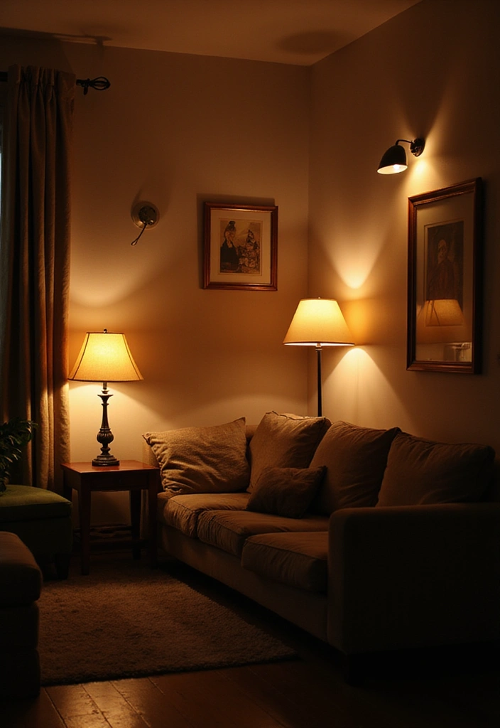 29 Small Living Room Decorating Ideas That Feel Bigger Instantly - 15. Play with Light and Shadow