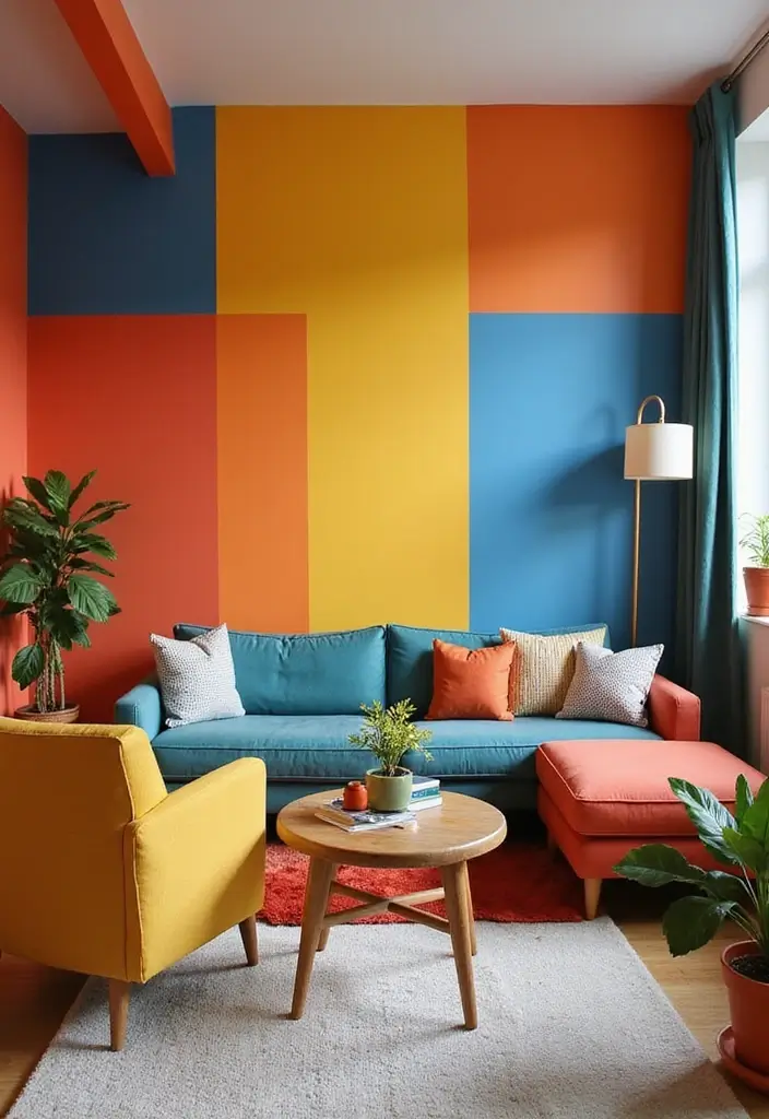 29 Small Living Room Decorating Ideas That Feel Bigger Instantly - 22. Use Color Blocking