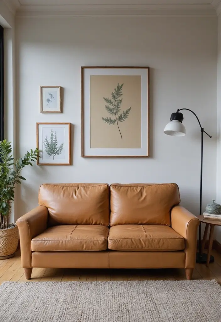 29 Tan Leather Sofa Living Room Ideas That Feel Elegant and Timeless - 21. Functional Layouts