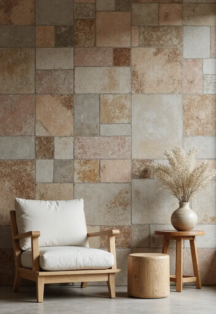 29 Tiles on Wall Living Room Ideas That Add Texture and Personality - 12. Eco-Friendly Recycled Tiles