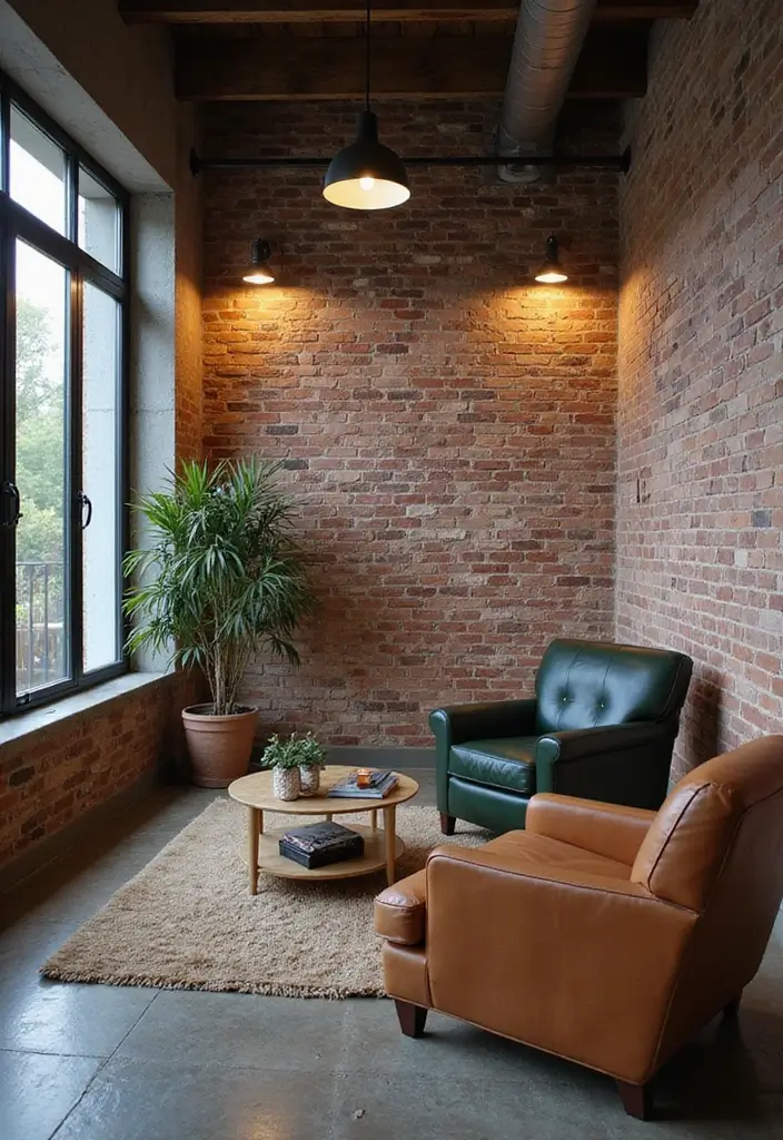 29 Tiles on Wall Living Room Ideas That Add Texture and Personality - 28. Industrial Style Tiles