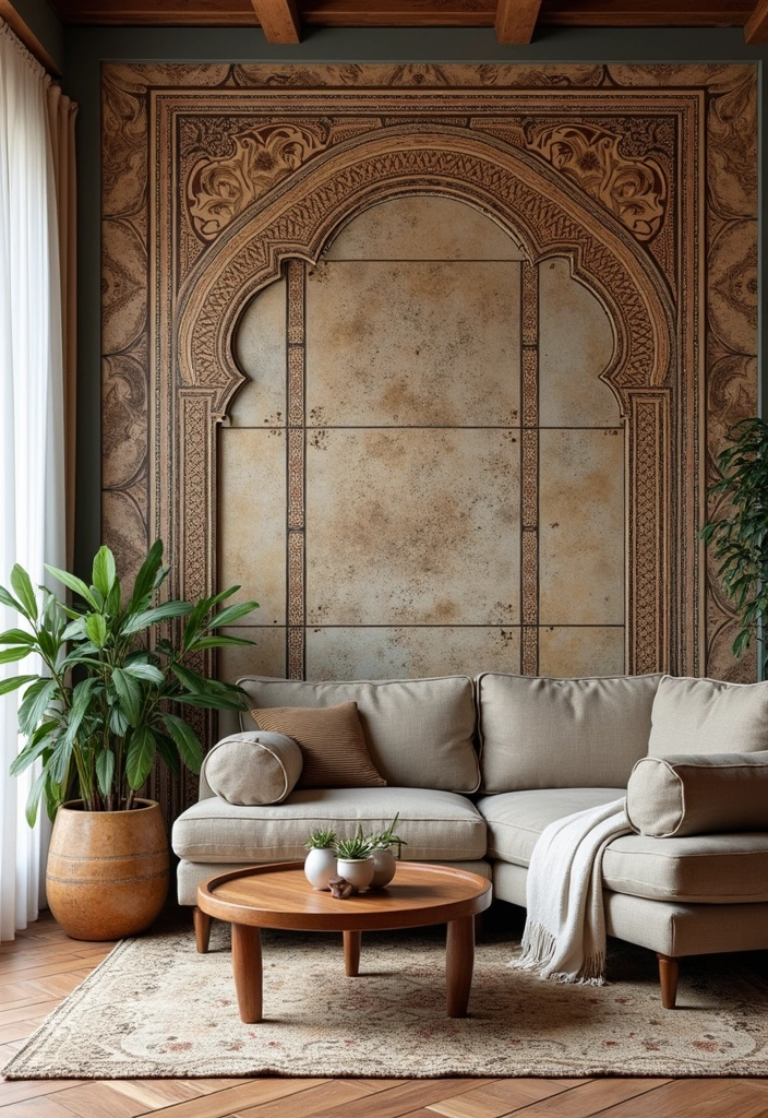 29 Tiles on Wall Living Room Ideas That Add Texture and Personality - 3. Vintage Morrocan Tiles