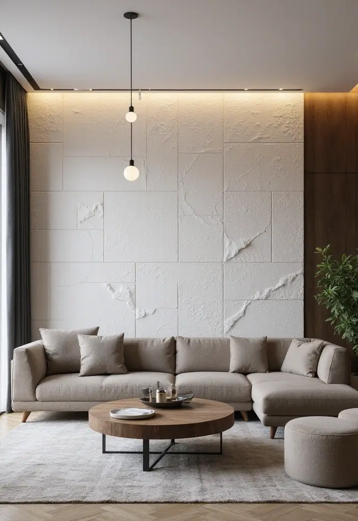 29 Tiles on Wall Living Room Ideas That Add Texture and Personality - 4. Textured 3D Tiles