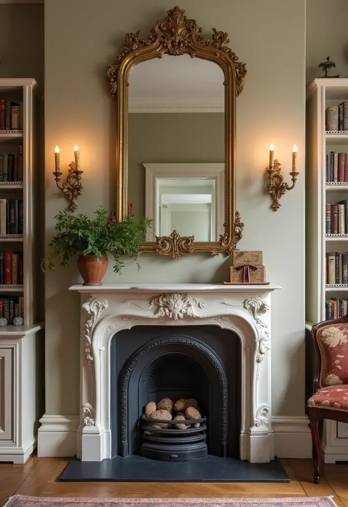 29 Victorian Living Room Bloxburg Ideas That Feel Grand and Elegant - 20. Vintage-inspired Mirrors