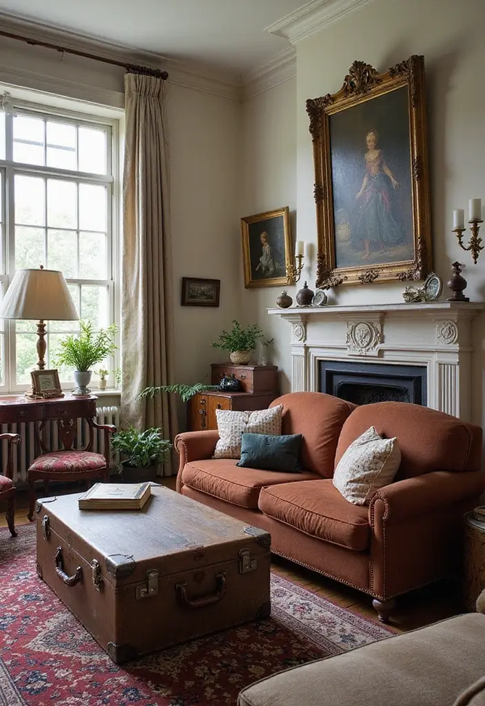 29 Victorian Living Room Bloxburg Ideas That Feel Grand and Elegant - 28. Repurposed Vintage Finds
