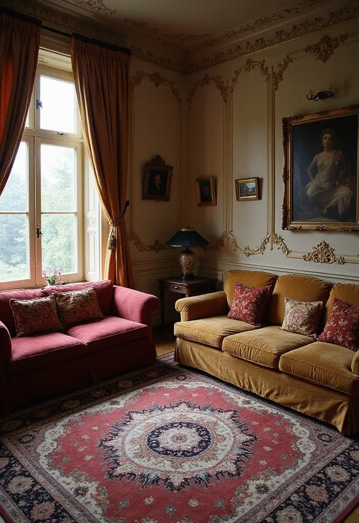 29 Victorian Living Room Bloxburg Ideas That Feel Grand and Elegant - 4. Luxurious Textiles