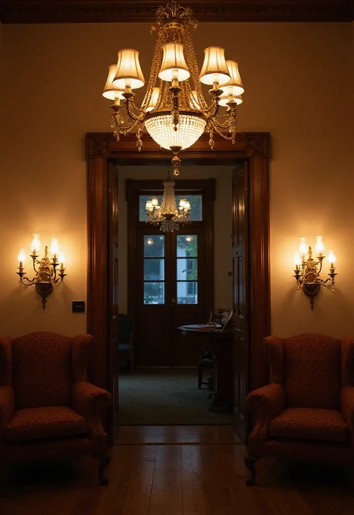 29 Victorian Living Room Bloxburg Ideas That Feel Grand and Elegant - 7. Ornate Lighting Fixtures