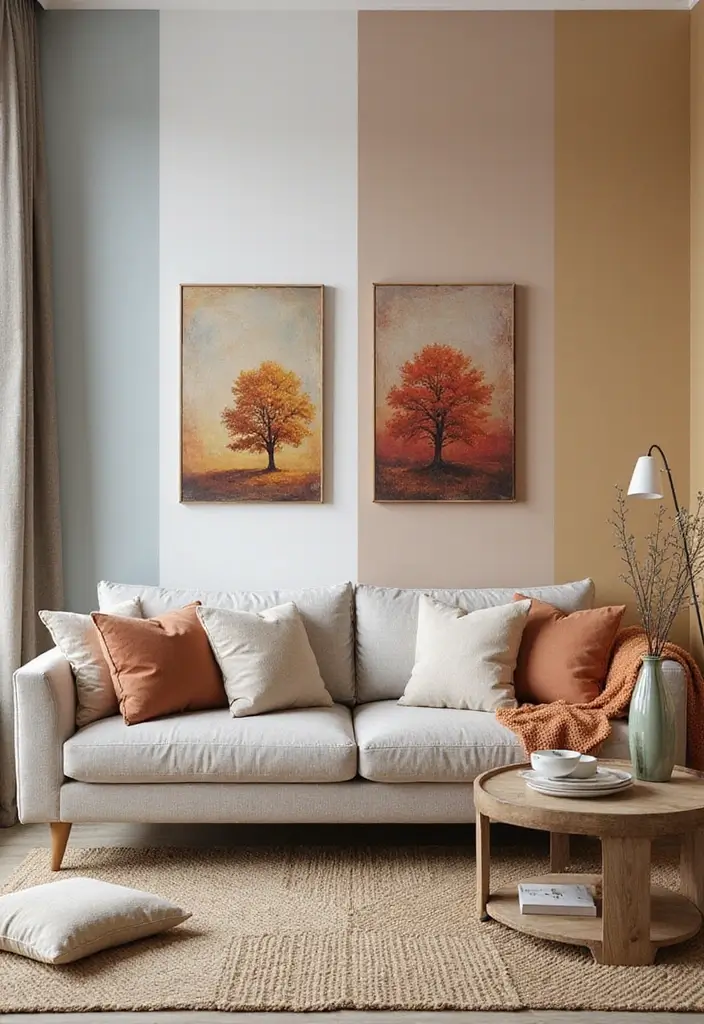 29 Wall Painting Ideas Creative Living Room Styles That Add Personality - 18. Seasonal Wall Color Changes
