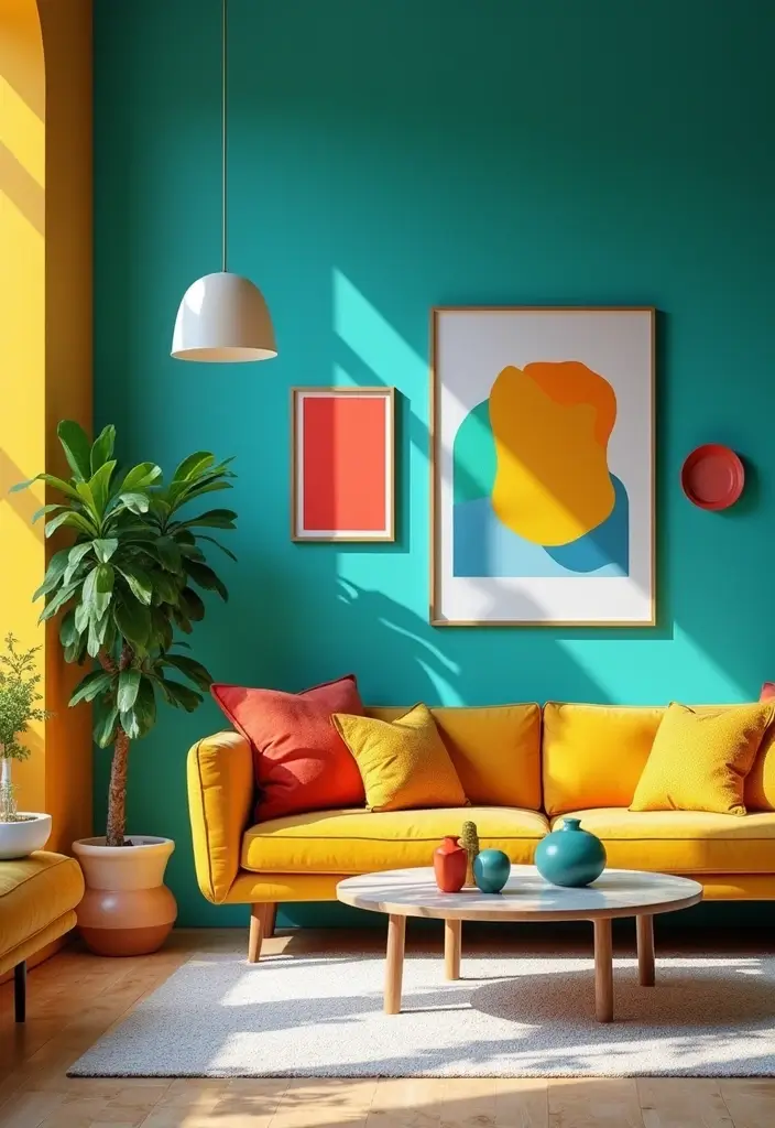 29 Wall Painting Ideas Creative Living Room Styles That Add Personality - 2. Bright and Bold Accent Walls