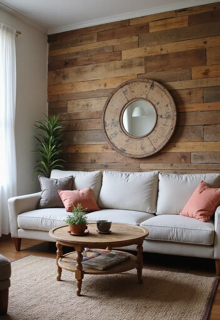 29 Wall Painting Ideas Creative Living Room Styles That Add Personality - 25. Upcycled Wooden Pallet Walls