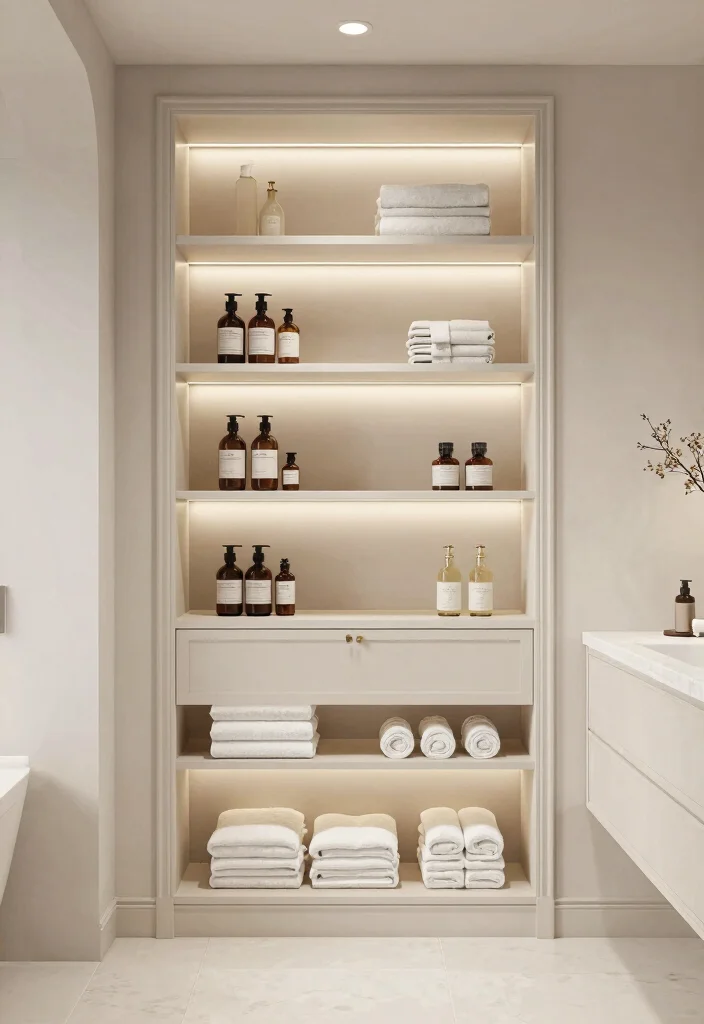 14 Bathroom Almirah Ideas For Organized Living - 10. Custom Built-In Almirah 1