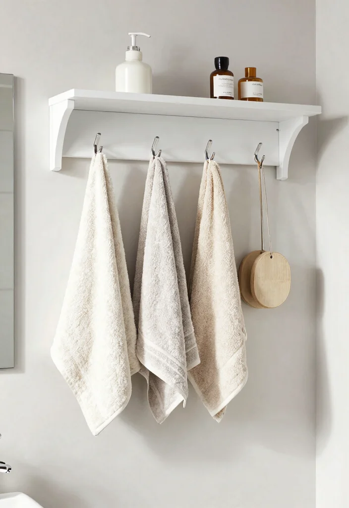 14 Bathroom Almirah Ideas For Organized Living - 13. Wall-Mounted Almirah with hooks 1