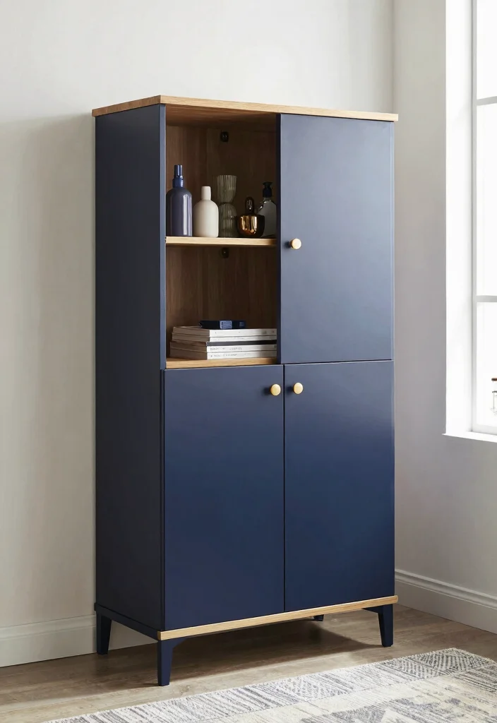 14 Bathroom Almirah Ideas For Organized Living - 8. Stylish Two-Tone Almirah 1