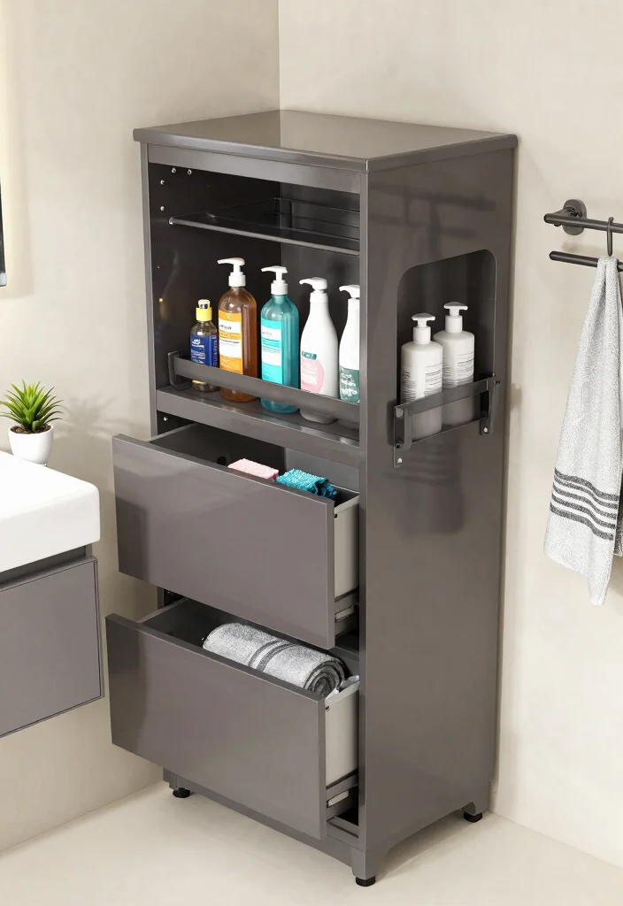 14 Bathroom Almirah Ideas For Organized Living - 9. Under-Sink Storage Almirah 1