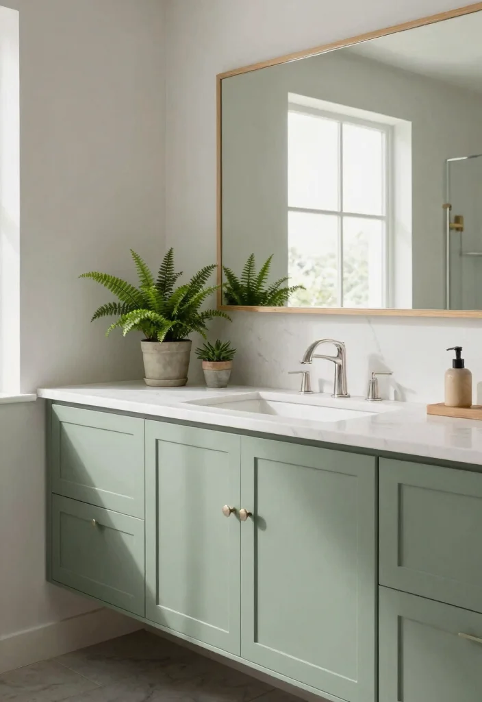 14 Bathroom Cabinet Color Ideas To Refresh Your Space - 11. Sage Green 1