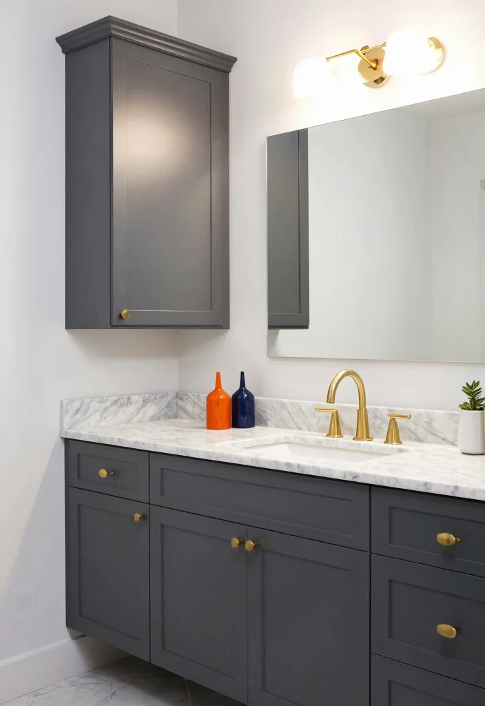 14 Bathroom Cabinet Color Ideas To Refresh Your Space - 5. Charcoal Grey 1