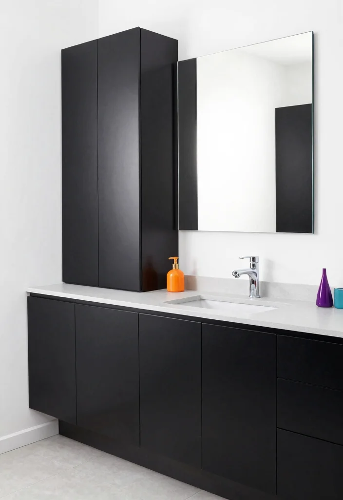 14 Bathroom Cabinet Color Ideas To Refresh Your Space - 7. Sleek Black 1