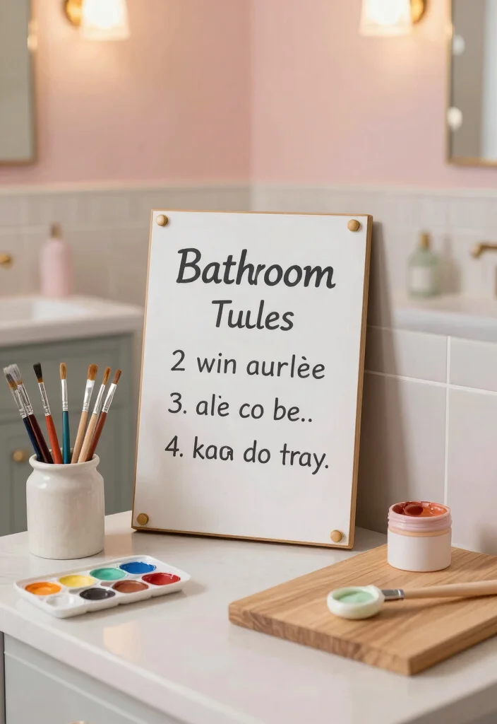14 Bathroom Rules Sign Ideas That Are Fun And Stylish - 10. DIY Bathroom Rules Sign 1