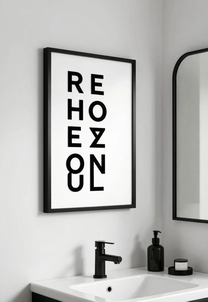 14 Bathroom Rules Sign Ideas That Are Fun And Stylish - 12. Chic Black and White 1