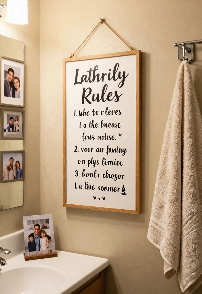 14 Bathroom Rules Sign Ideas That Are Fun And Stylish - 13. Personalized Signs 1