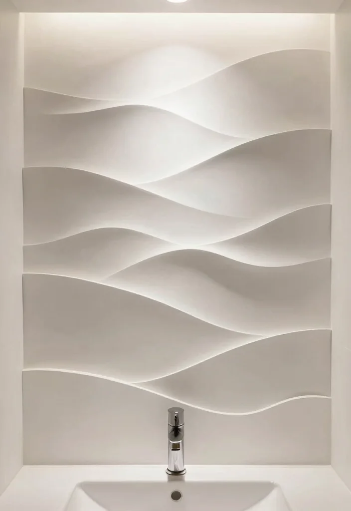 14 Bathroom Sink Backsplash Ideas That Protect And Style - 10. 3D Wall Panels 1