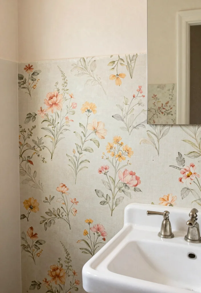 14 Bathroom Sink Backsplash Ideas That Protect And Style - 12. Fabric Backsplash 1