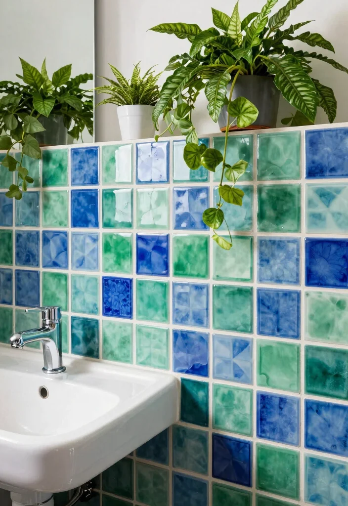 14 Bathroom Sink Backsplash Ideas That Protect And Style - 4. Ceramic Tiles with Glaze 1